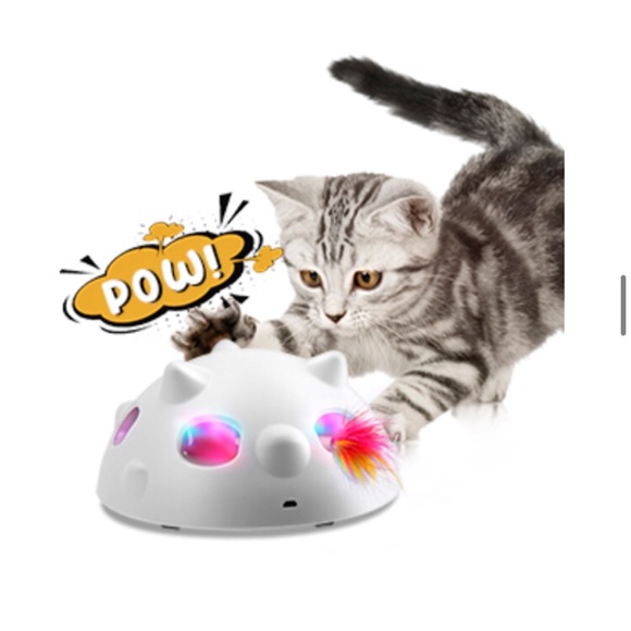 Peek-A-Boo Interactive Robotic Electronic Indoor Self Rolling Cat Feather Toy - Picture 12 of 13